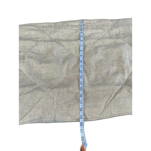Pottery Barn Gray Home Decor Linen Cotton Silk Quilted King Pillow Sham Cover - Picture 6 of 7